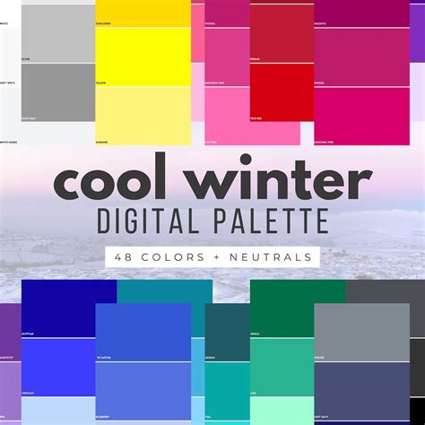 Cool Winter Color Palette DIGITAL SWATCH FAN 12 Seasons, Color Analysis ...