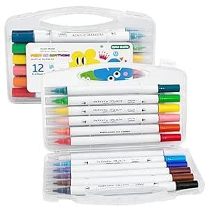 FunBlast Acrylic Marker Colors set – Set of 12 Color Markers, Acrylic ...