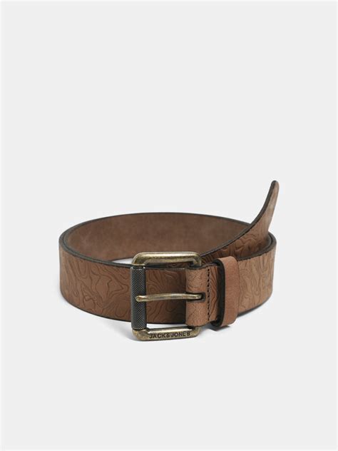 Brown Self-Design Leather Belt