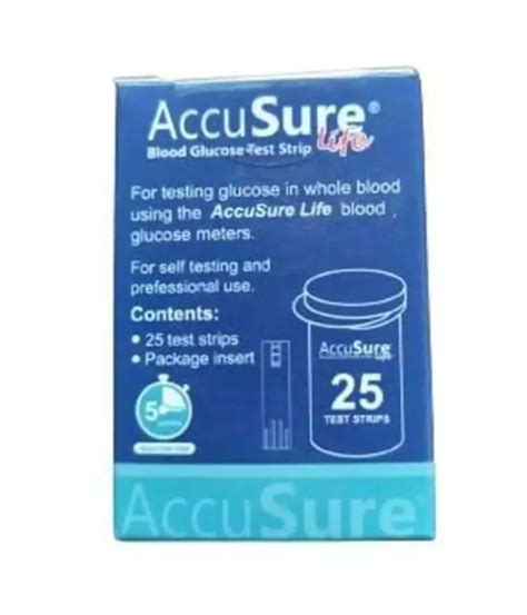 Buy AccuSure Life Blood Glucose Test Strip - 25 Strips