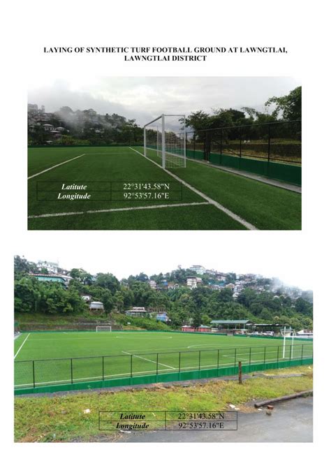 Laying of Synthetic Turf Football Ground at Lawngtlai Playground ...