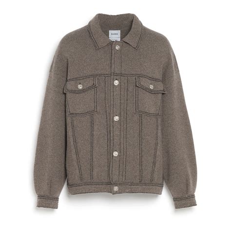 Denim oversized cashmere and cotton jacket – Barrie