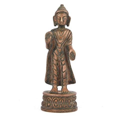 Buy Indian-Shelf Handcrafted Standing Buddha Statue For Gift Brass ...
