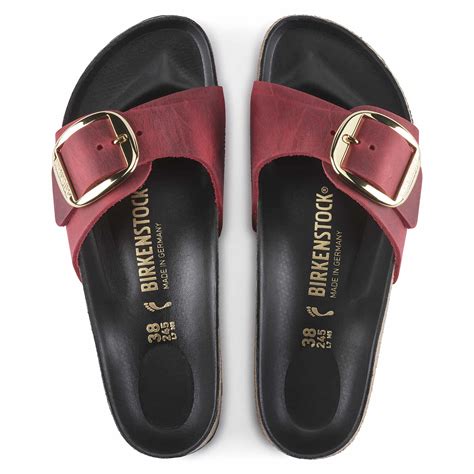 BIRKENSTOCK Madrid Big Buckle Oiled Leather Sandal - Red