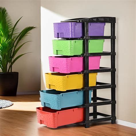 Kuber Industries 6-Tier Multipurpose Plastic Drawers Storage Organizer ...