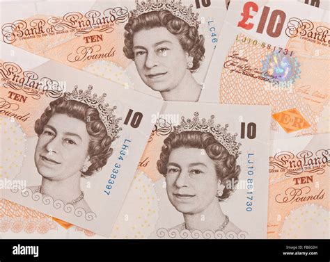 Currency of Great Britain, 10 pound notes Stock Photo - Alamy