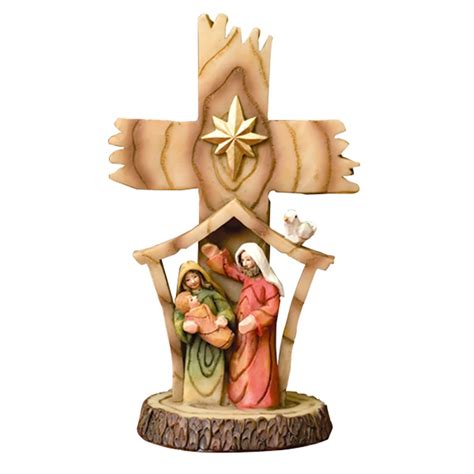 Religious Gifts Resin Standing Cross with Holy India | Ubuy