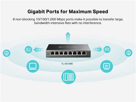 TP-Link TL-SG108E Gigabit Easy Smart Managed Gigabit Easy Smart 8 Ports ...
