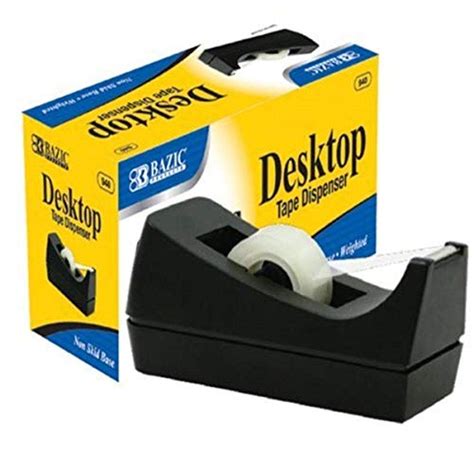 BAZIC 1 Inch Core Desktop Tape Dispenser, Black (940-12) Pack of 12 ...
