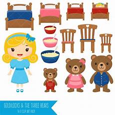 Goldilock And The Three Clipart by Goldilocks And The Three Bears Clipart Etsy Goldilock And The Three Clipart
