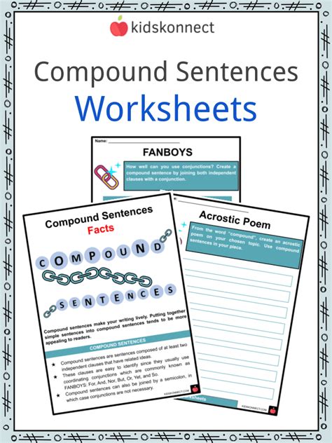 Compound Sentences Worksheet 的图像结果