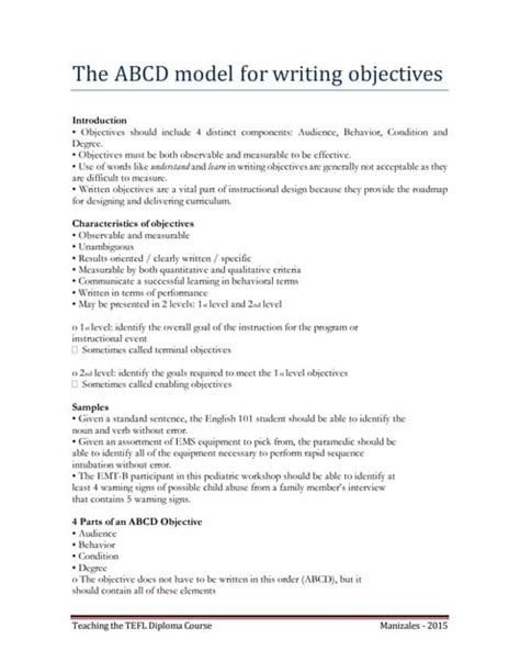 Image result for Writing ABCD Learning Objectives
