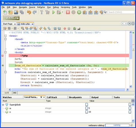 How to Debug PHP Using NetBeans 的图像结果