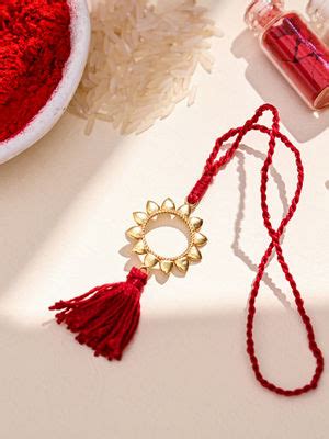 Buy Zavya Radiant Sunshine Gold-Plated 925 Sterling Silver Rakhi for ...