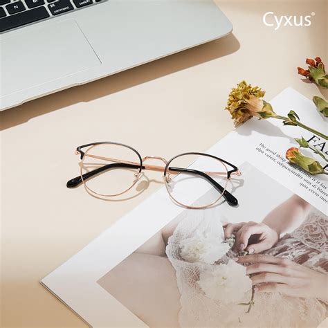 Cyxus Blue Light Glasses, Cat Eye Wire Frame, UV Blocking Computer ...