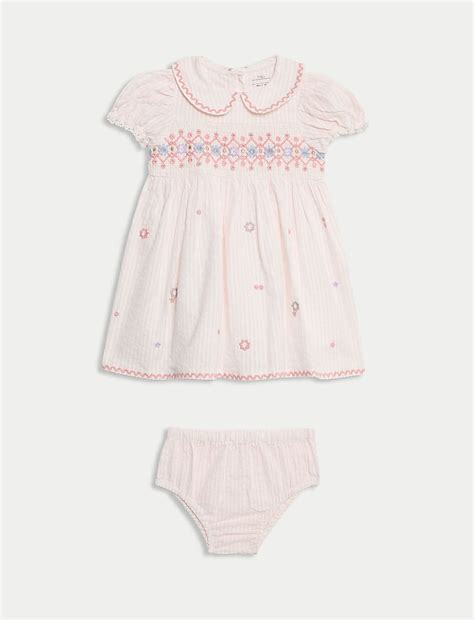 Buy 2pc Pure Cotton Embroidered Outfit (0-6 Yrs) at Marks & Spencer