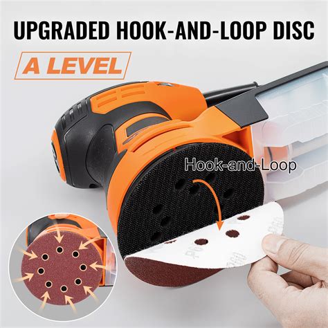 VEVOR Random Orbit Sander, 3A 350W Orbital Sander, 6 Speeds 13000 OPM 5 ...