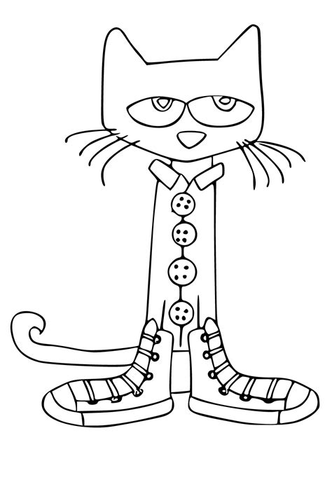 Pete The Cat Clipart Black And White