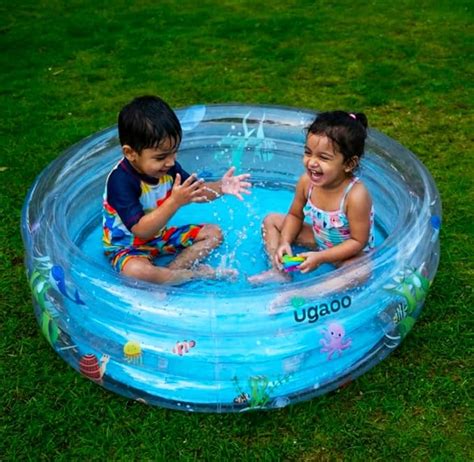 Ugaoo Swimming Pool for Kids 3-4 Years | 3 feet Round 3-Ring Pool with ...