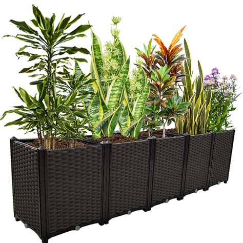 Large Planters for Outdoor Plants Raised Garden Bed Plastic Planters ...