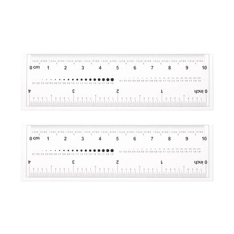 Flexible Ruler 4 Inch 0.1mm Scale PET Plastic Film Straight Ruler, 2 ...