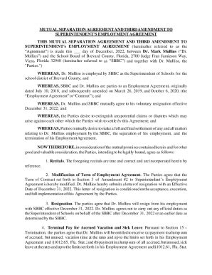 Fillable Online Amendment to Separation Agreement Sample Clauses: 4How ...