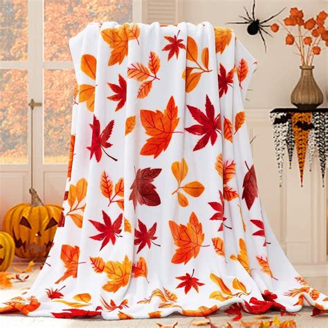 inhand Fall Throw Blanket, Halloween Pumpkin Autumn Plush Fall Decor ...
