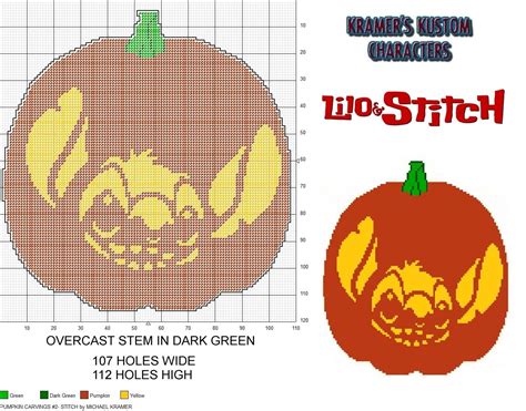 Stitch Pumpkin Stencils Free Printable