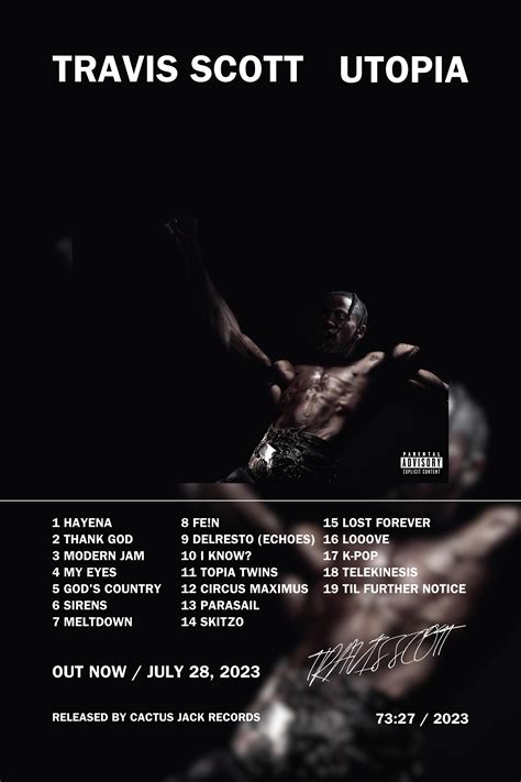 Travis Scott Utopia Album Cover Digital Download Music Posters Music ...