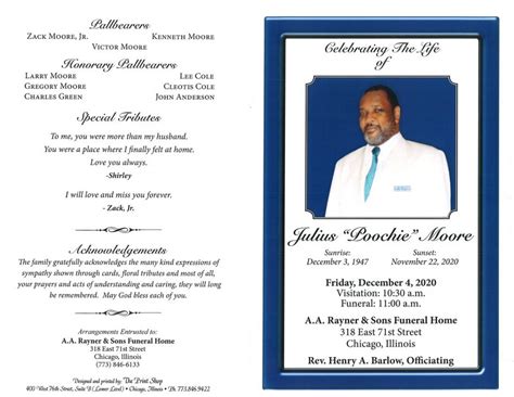 Julius Moore Obituary | AA Rayner and Sons Funeral Homes