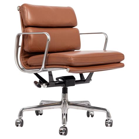Mid Century Brown Leather Office Chair by Eames for Herman Miller at ...