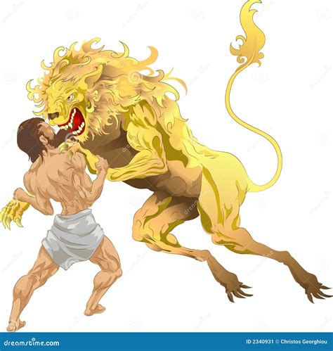 Hércules Y El León De Nemean Ilustración del Vector - Ilustración de ...