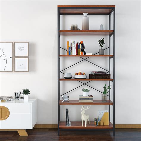 Himimimodrine 5 Shelf Bookcase 6 Feet Tall Bookshelf Industrial Style ...