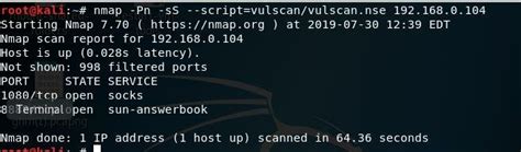 Nmap Vulnerability Scan 的图像结果