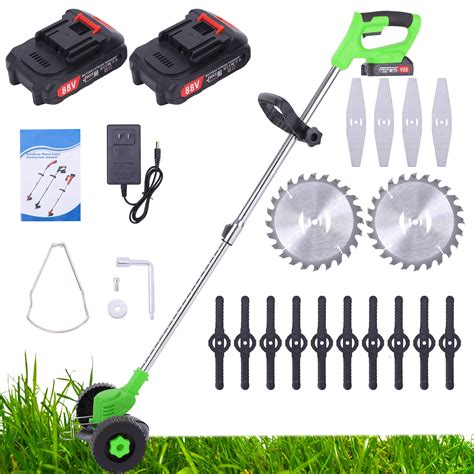 Wireless Grass Trimmer, Adjustable 24V/88V Lithium Portable ...