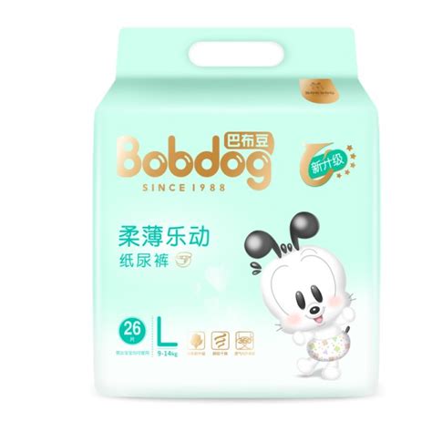 巴布豆BOBDOG柔薄乐动纸尿裤L26片(8.5-11.5kg)-小树熊母婴特卖