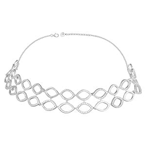 GIVA 925 Sterling Silver Silver Zircon Studded Marquis Choker | Pendant ...