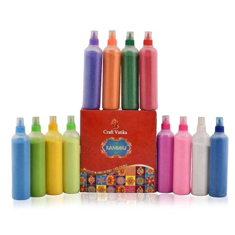 Buy CraftVatika Rangoli Colour Powder Tube Kit Set of 60, Diwali ...