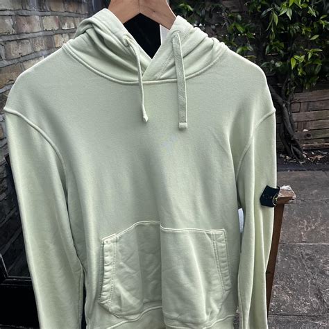 Men’s Stone Island light green hoodie (L) worn once... - Depop