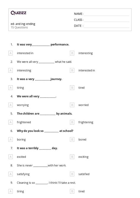 Printable Inflectional Endings Worksheets for Class 8 | Quizizz