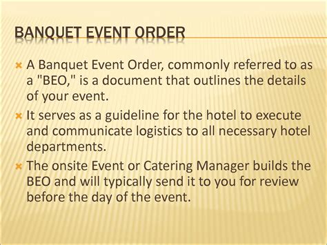 SOLUTION: Lesson 10 banquet event order - Studypool