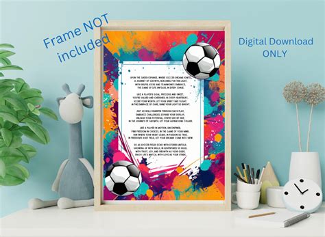Soccer Motivational Kids Room Poster With Inspirational Poem for All ...