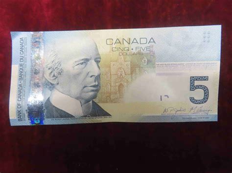 8 Canadian 5 Dollar Bills, 1986,2002,2013