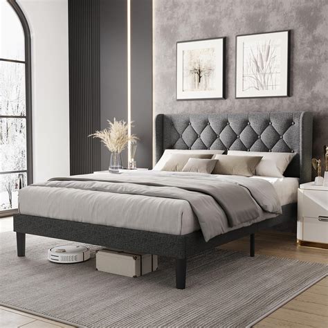 Amazon.com: UBGOOGG Full Size Bed Frame,with Adjustable Border ...