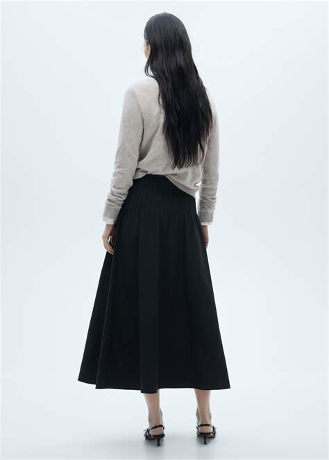 Flared skirt with pleated detail - Women | MANGO USA