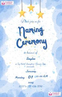 naming ceremony invitation card background design | Naming ceremony ...