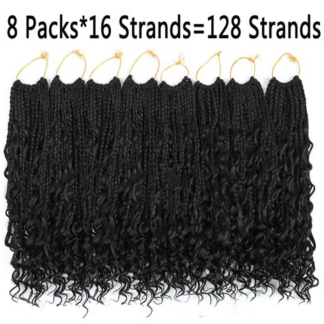 Buy 8 Packs Crochet Box Braids- 14 Inch Goddess Box Braids Crochet Hair ...