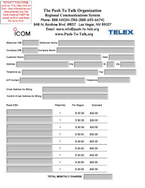 Fillable Online push-to-talk Ptt Subscriber Fillablepdf Fax Email Print ...