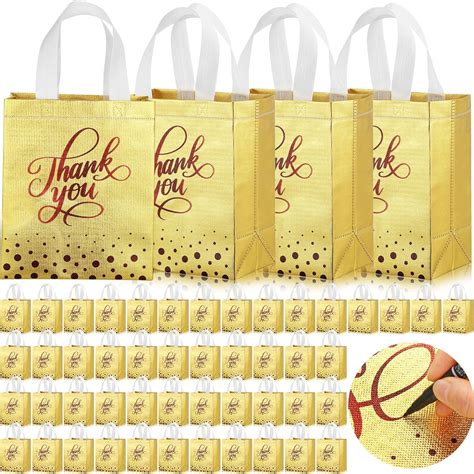 Amazon.com: Noveread 50 Pcs Thank You Gift Bags with Handles Reusable ...