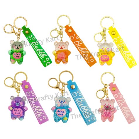 Animated Water Keychain - Teddy Bear | The Krafty Kart Resin Store